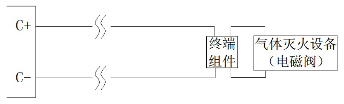 JBF5016北京气体灭火控制器喷洒启动输出接线示意图